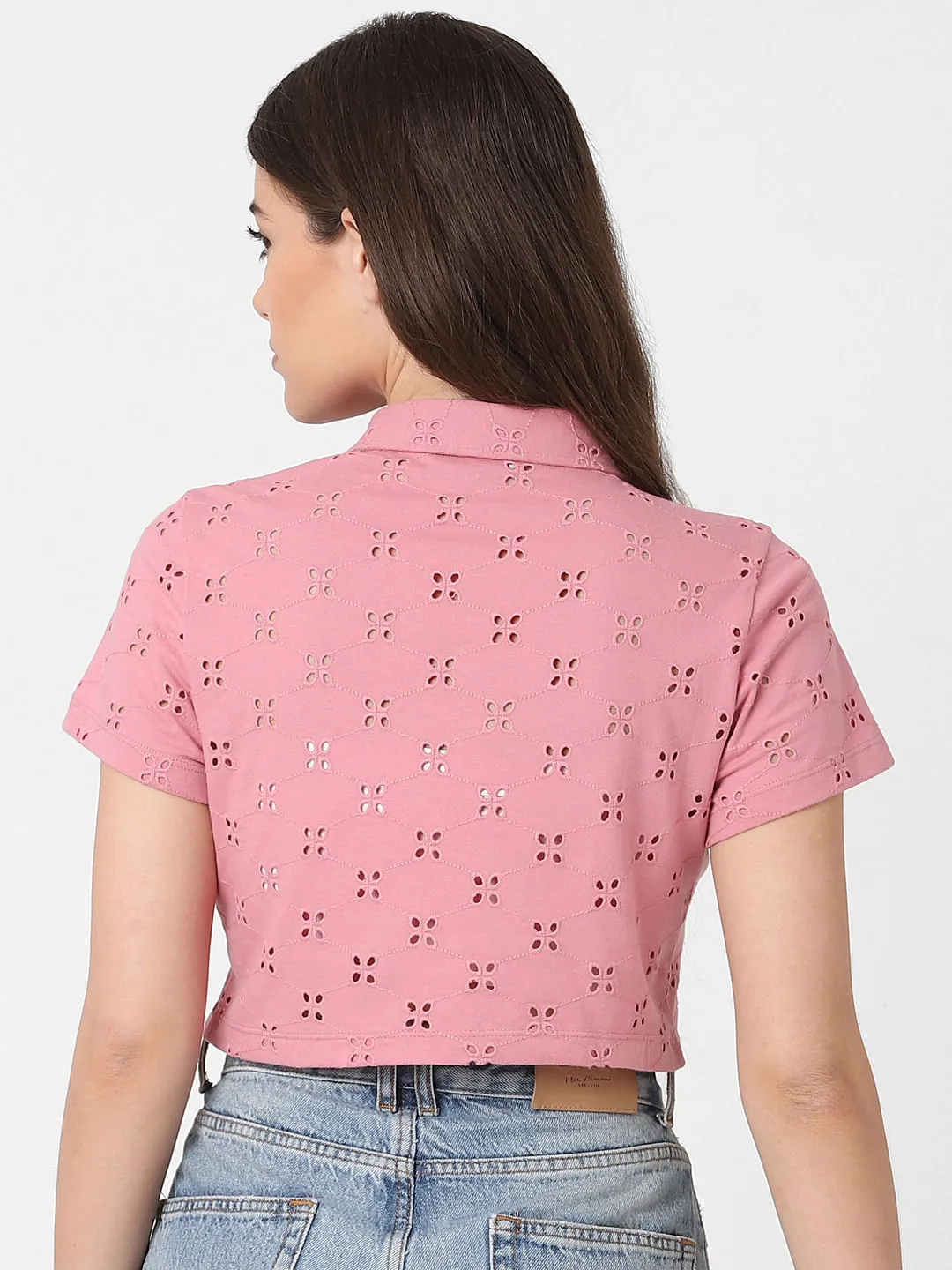 Pink Schiffli Cotton Shirt