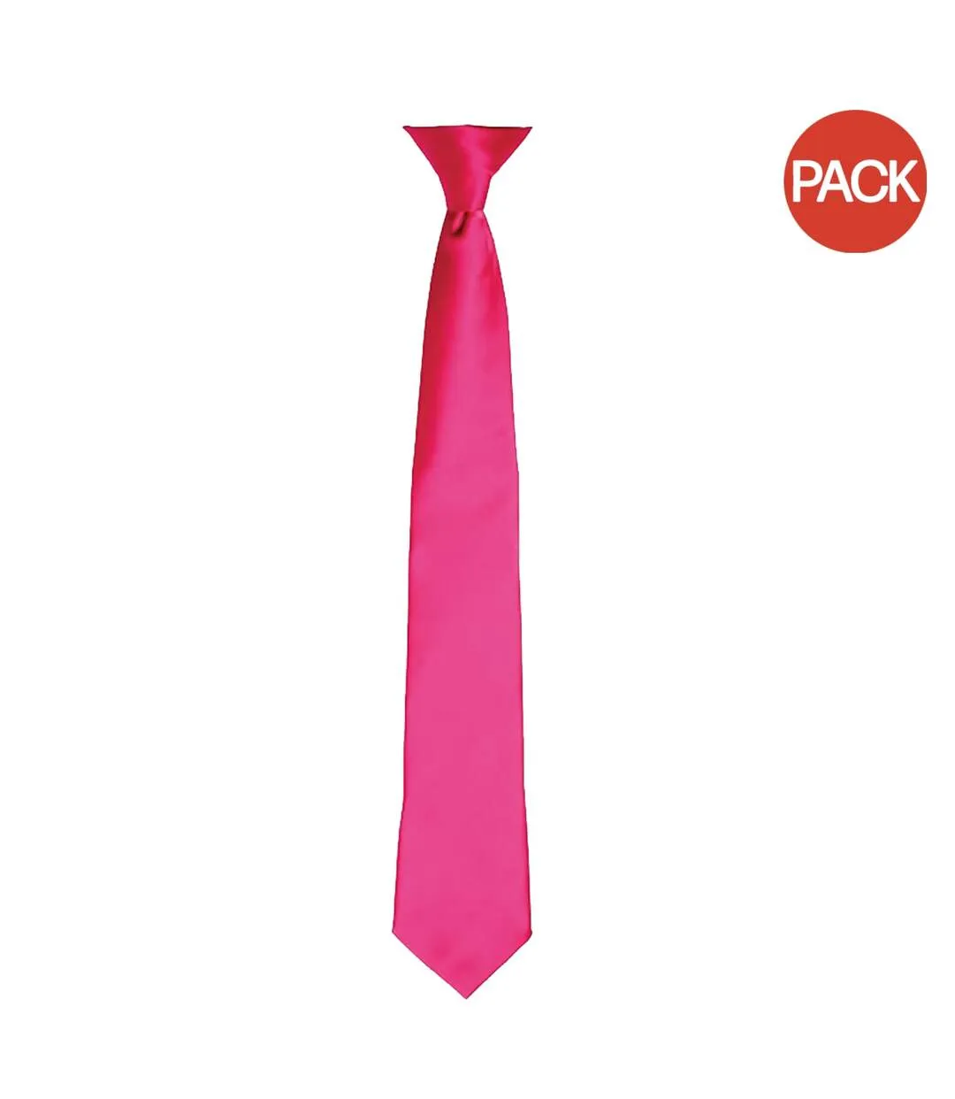 Premier Colours Mens Satin Clip Tie (Pack of 2) (Hot Pink) (One size) - UTRW6940