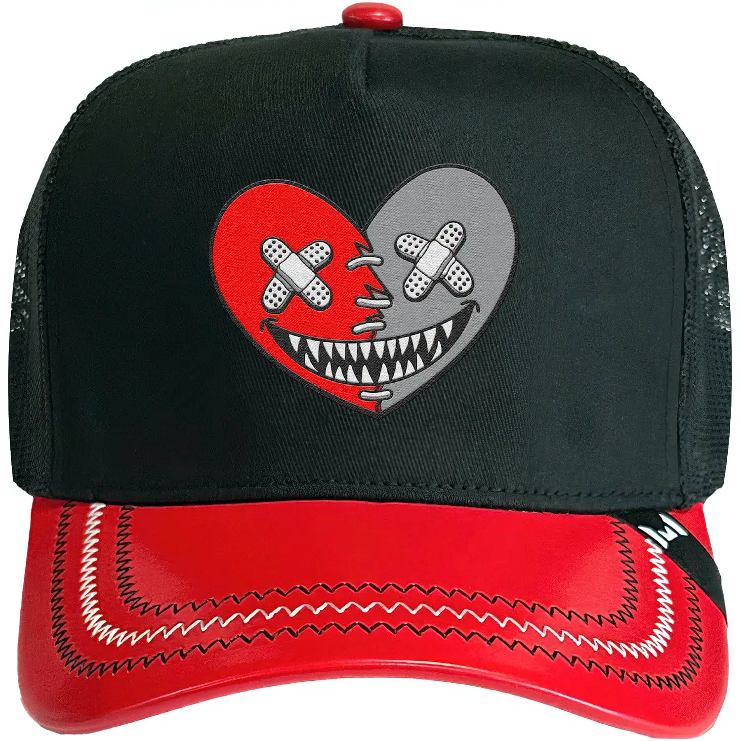 RED HEART BAWS : 2T Black/Red Trucker Hat *EXCLUSIVE*