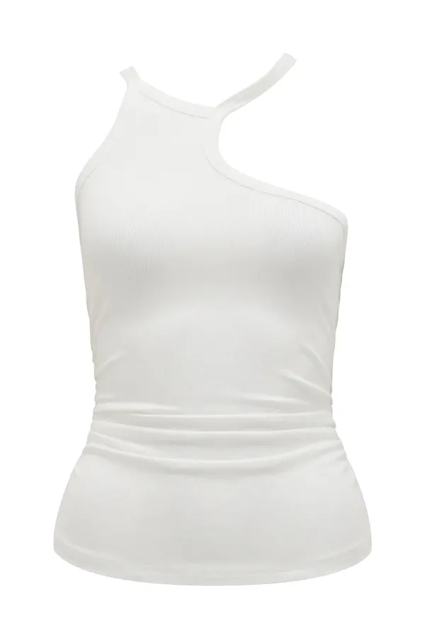 Reese Rib Jersey Tank Ivory