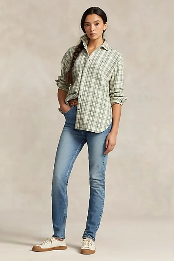 Relaxed Fit Plaid Cotton Shirt