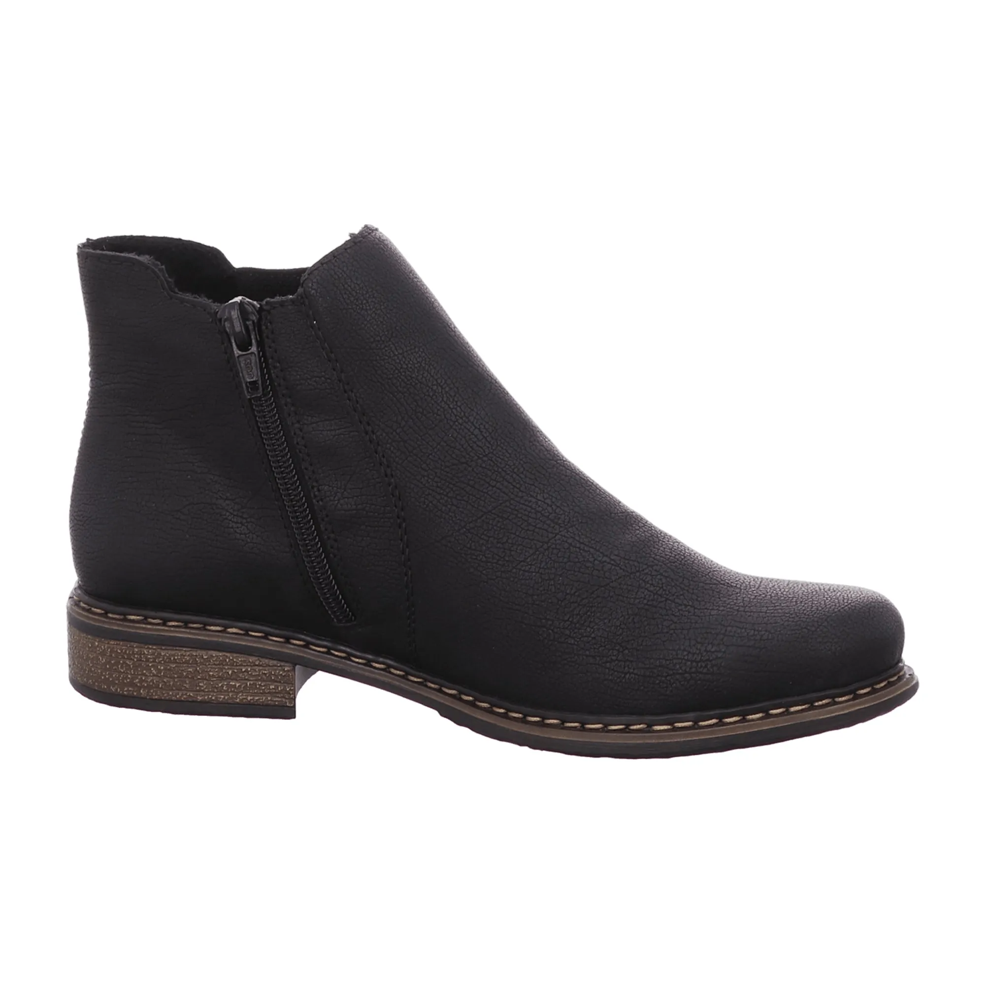 Rieker Women's Black Chelsea Boots with Zipper and Warm Lining