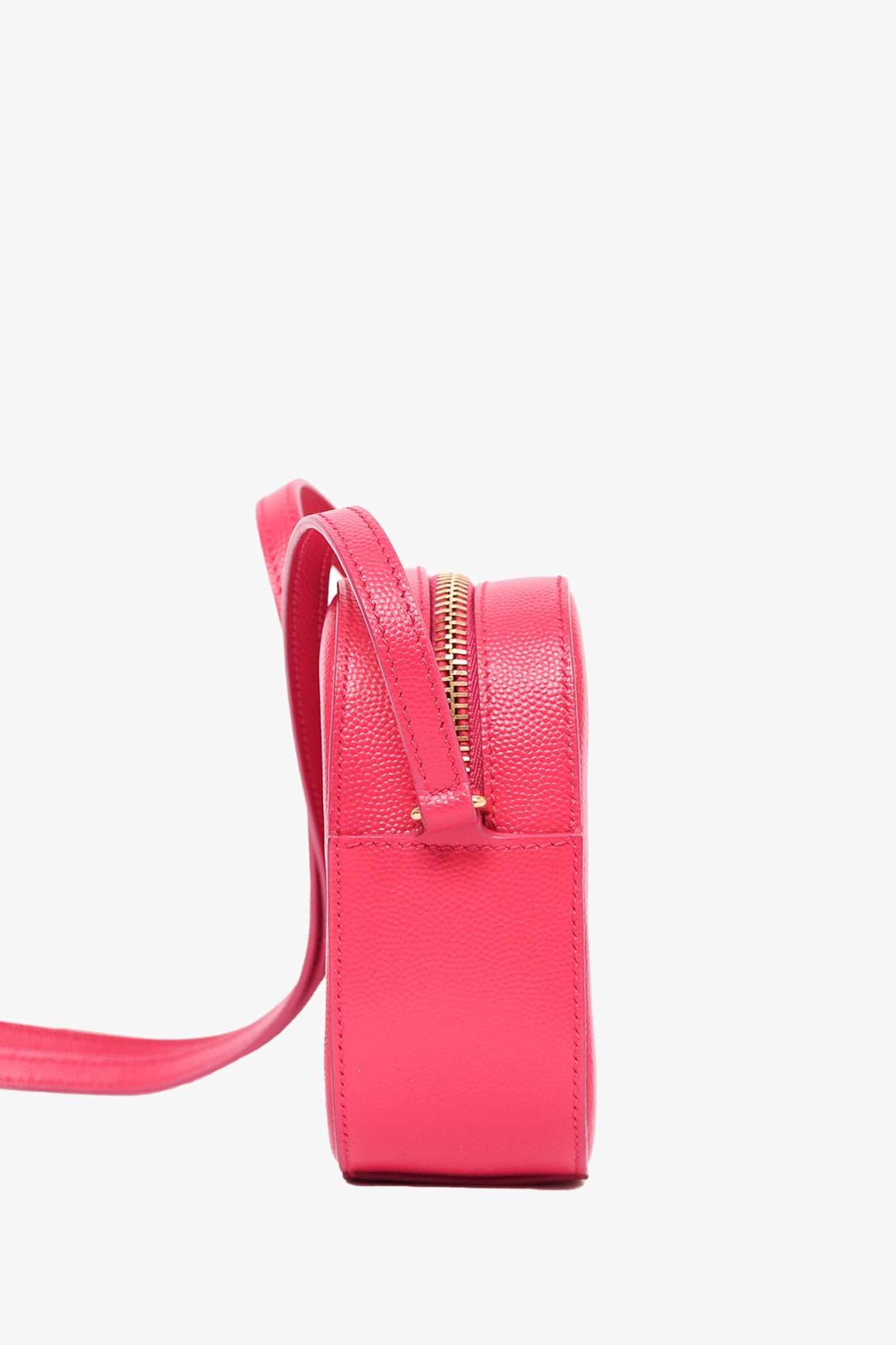 Saint Laurent 2015 Hot Pink Leather Camera Crossbody