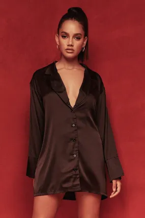 Satin Oversized Blazer Shirt