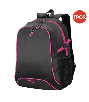 Shugon Osaka Basic Backpack / Rucksack Bag (30 Liter) (Pack of 2) (Black/Hot Pink) (One Size) - UTBC4179