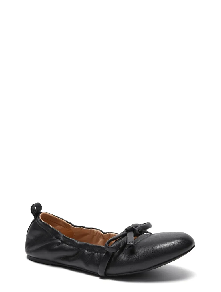 Silent D Bella Ballet Flat in Black Leather (Final Sale)