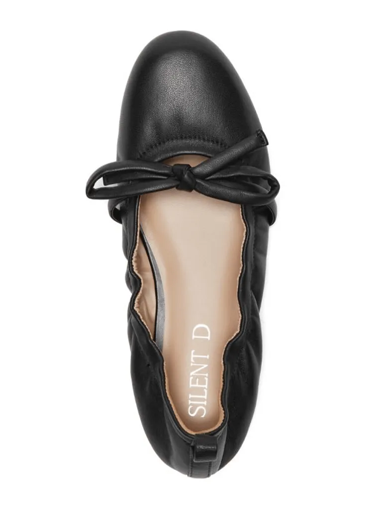 Silent D Bella Ballet Flat in Black Leather (Final Sale)