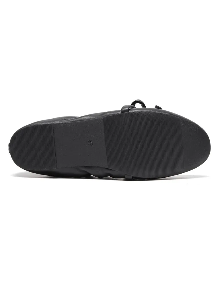 Silent D Bella Ballet Flat in Black Leather (Final Sale)