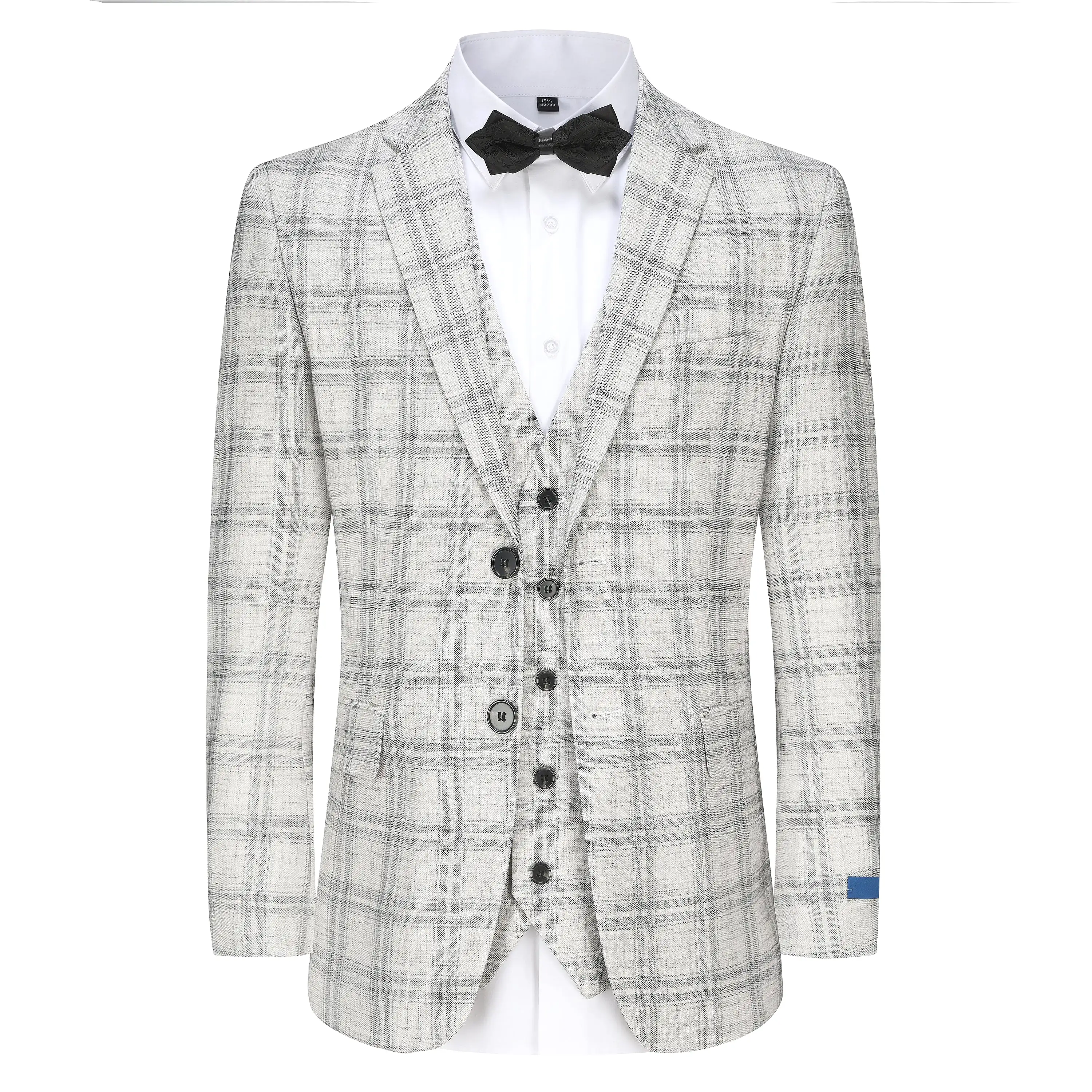 Slim Fit 3PC Tailored Check Suit