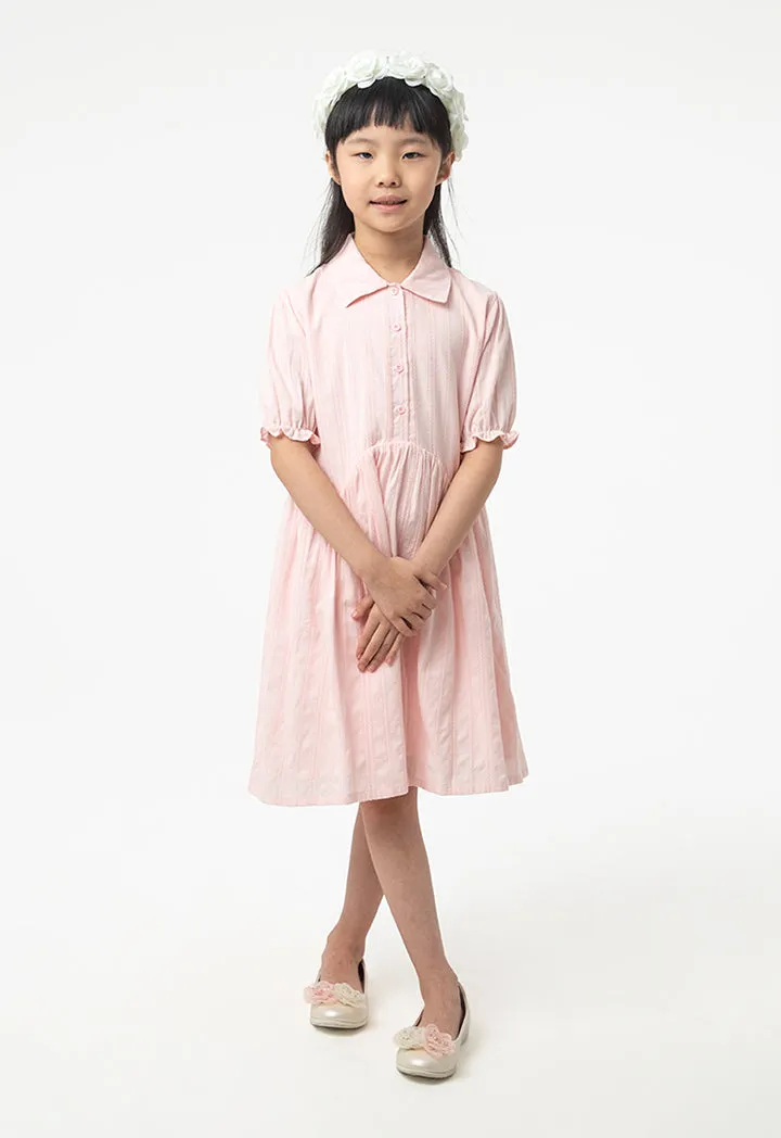 Solid Collared Drop Waist Casual Dress