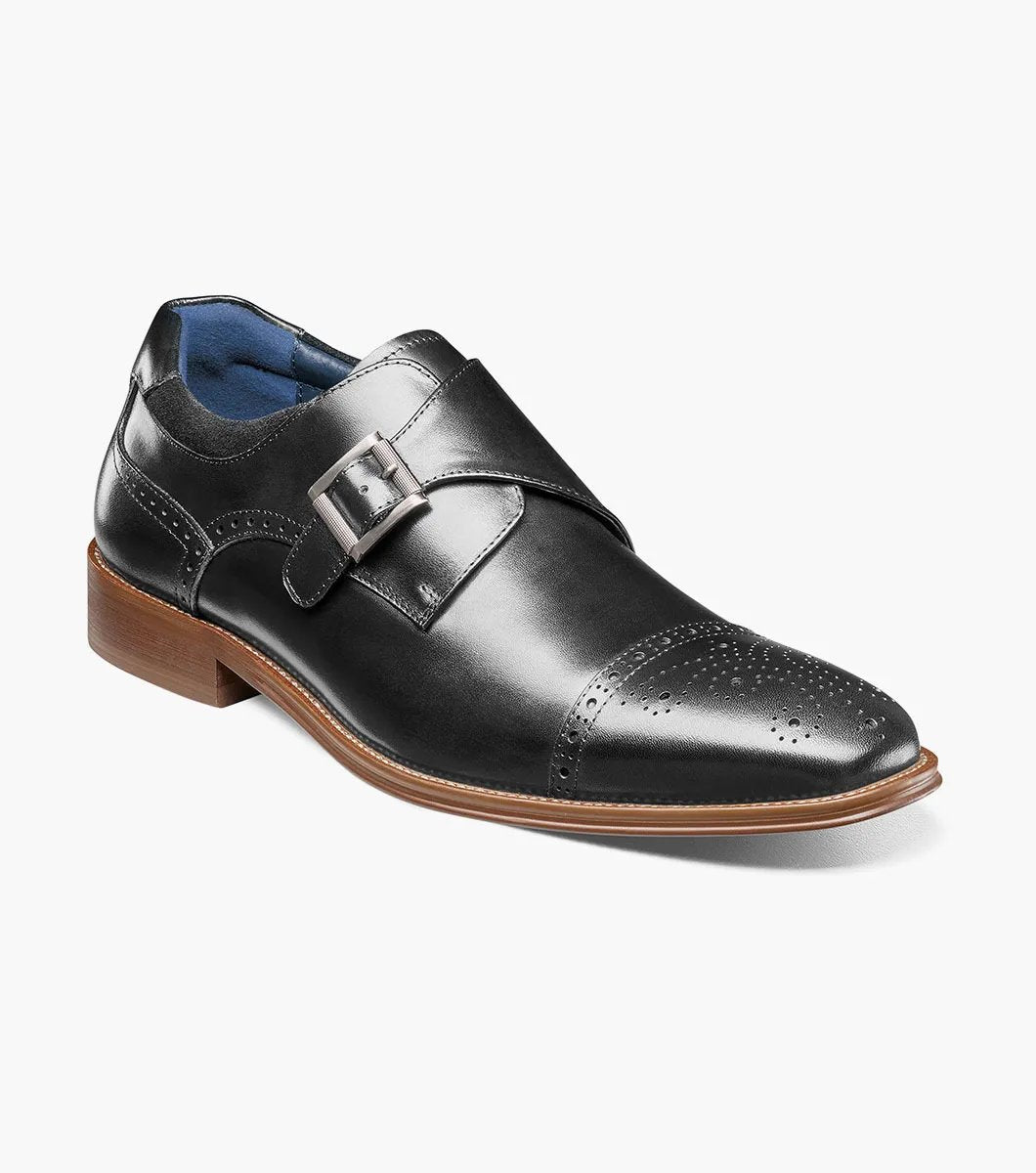 Stacy Adams - MATHIS Cap Toe Monk Strap - Black - 25540-001