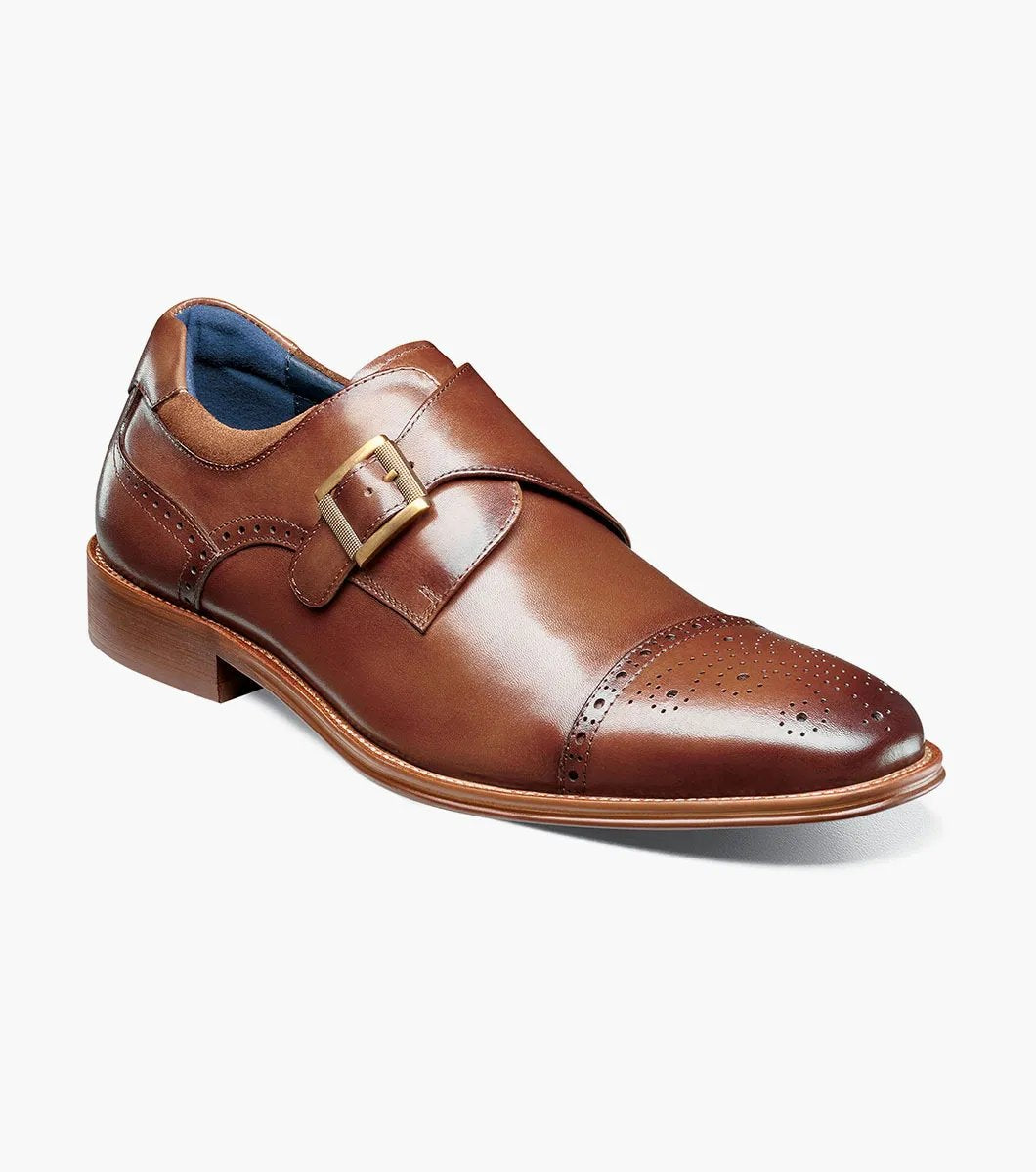 Stacy Adams - MATHIS Cap Toe Monk Strap - Cognac - 25540-221