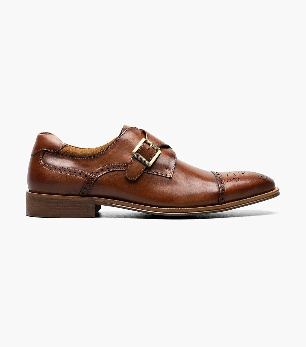 Stacy Adams - MATHIS Cap Toe Monk Strap - Cognac - 25540-221