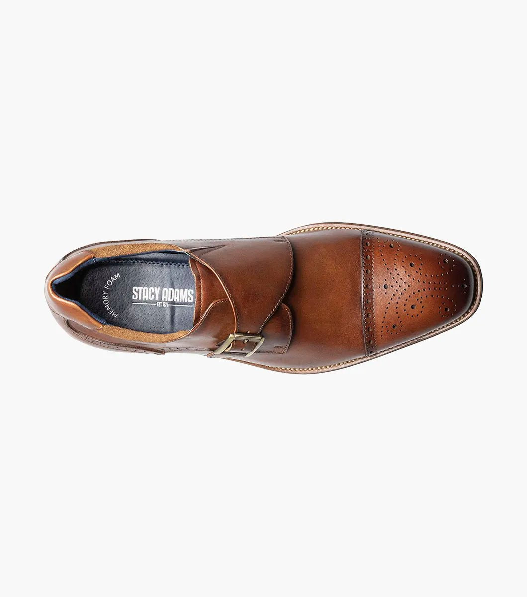 Stacy Adams - MATHIS Cap Toe Monk Strap - Cognac - 25540-221