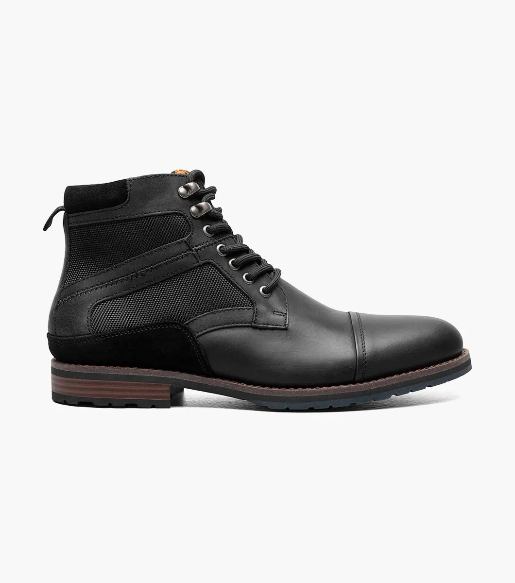 Stacy Adams - OSIRIS Cap Toe Lace Up Boot - Black Waxy - 25555-010