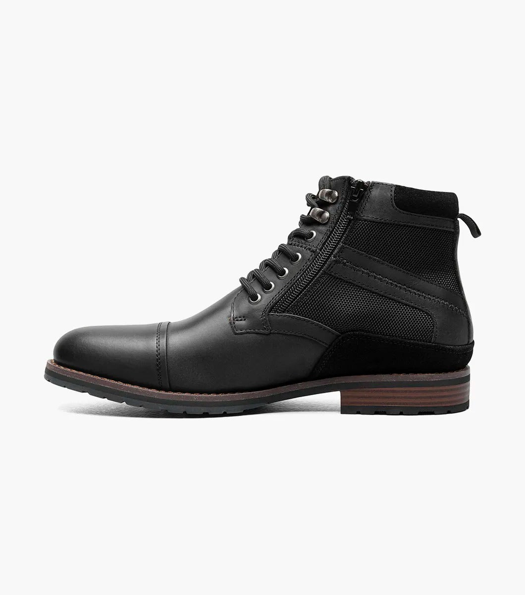 Stacy Adams - OSIRIS Cap Toe Lace Up Boot - Black Waxy - 25555-010