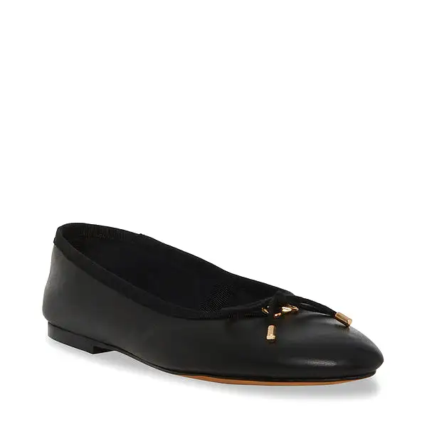 Steve Madden Women's Blossoms Ballet Flats (Black Leather)