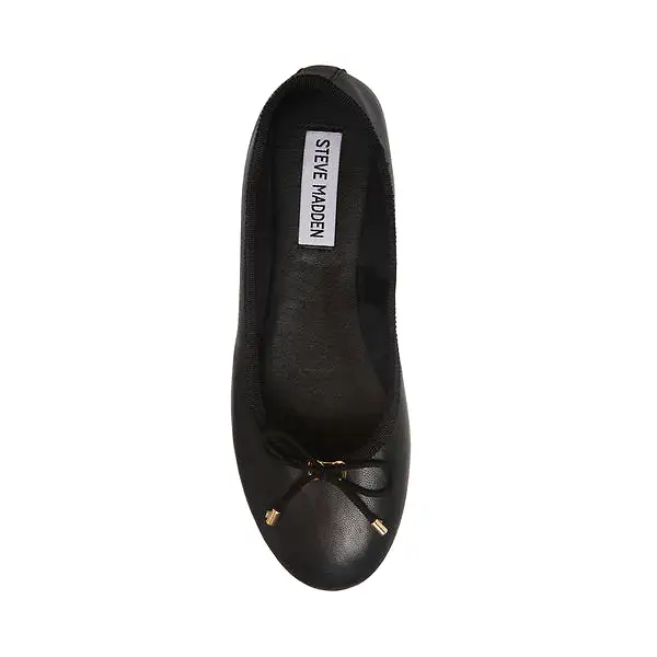 Steve Madden Women's Blossoms Ballet Flats (Black Leather)