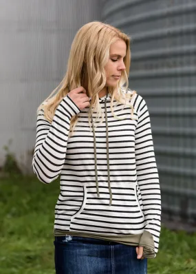 Striped Hooded Pullover Top - FINAL SALE