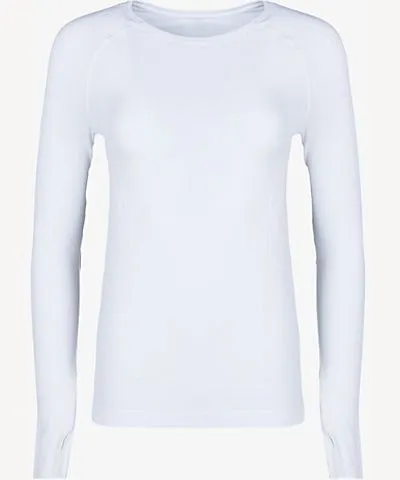 Sweaty Betty Womens White Athlete Seamless Workout long-sleeved jersey top