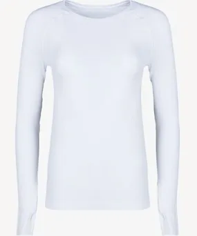 Sweaty Betty Womens White Athlete Seamless Workout long-sleeved jersey top