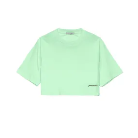 T-SHIRT CROP IN JERSEY Woman Verde Acqua