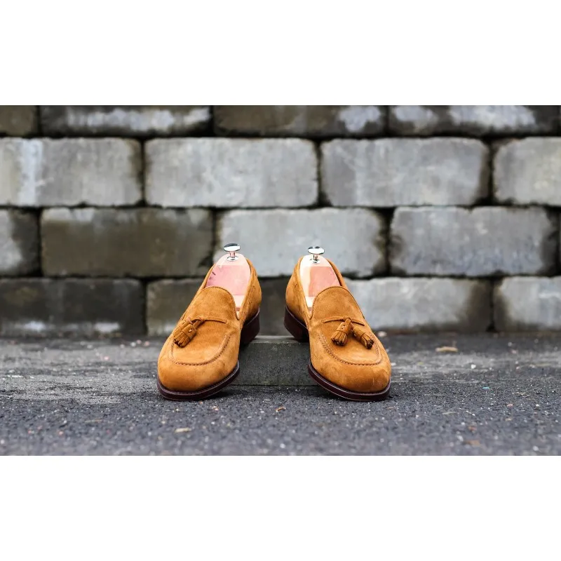 Tassel loafer light brown suede GMTO