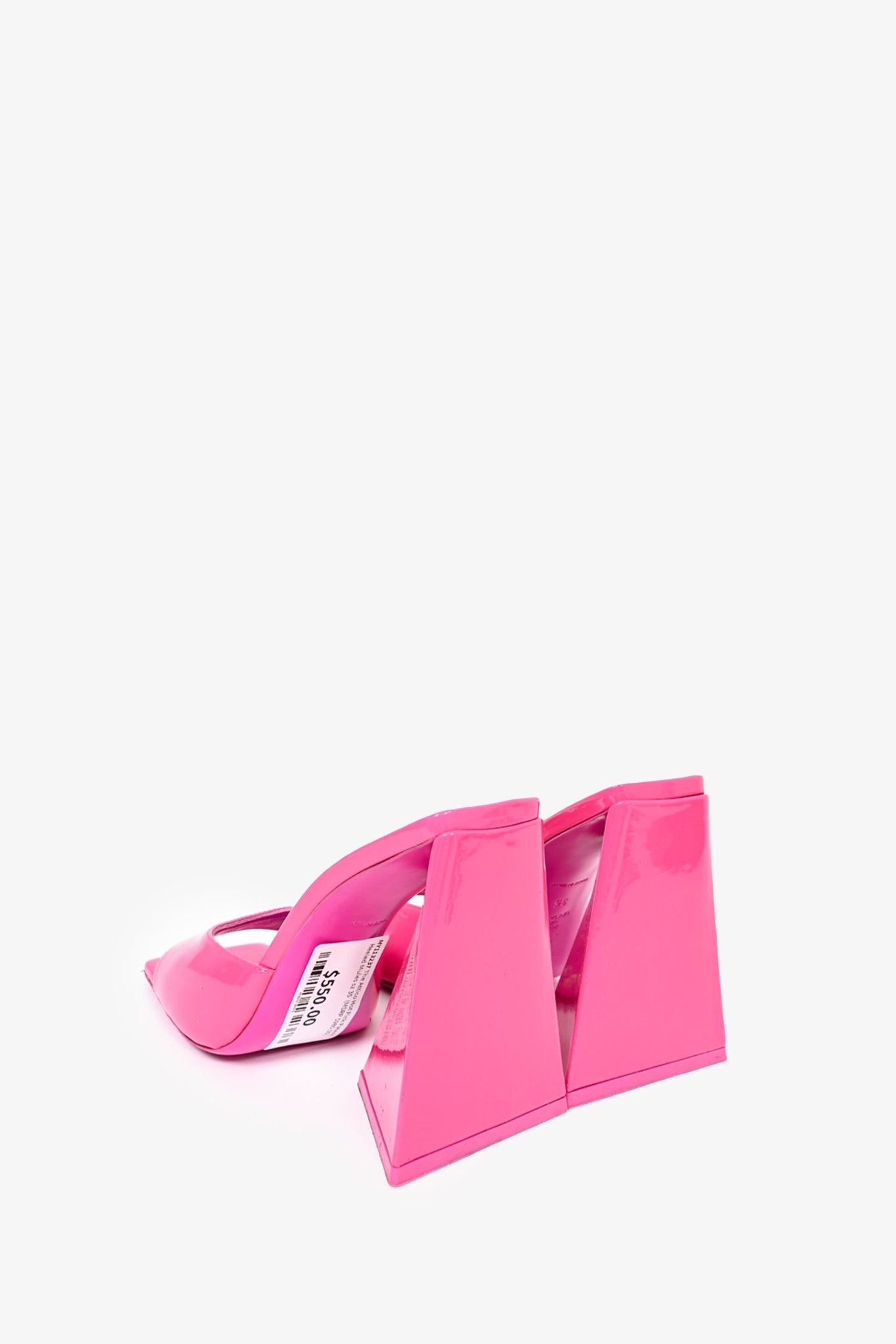 The Attico Hot Pink Patent Heeled Mules sz 35