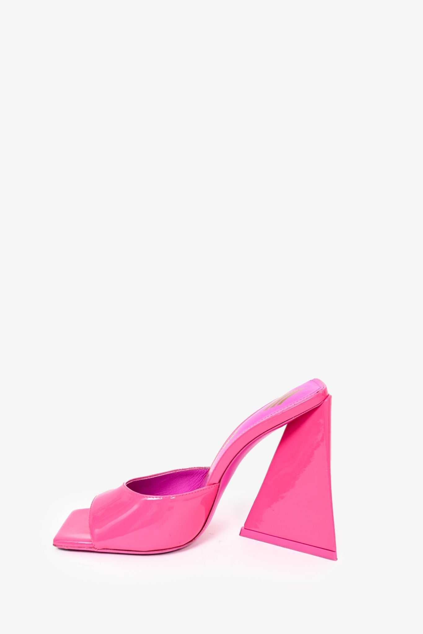 The Attico Hot Pink Patent Heeled Mules sz 35