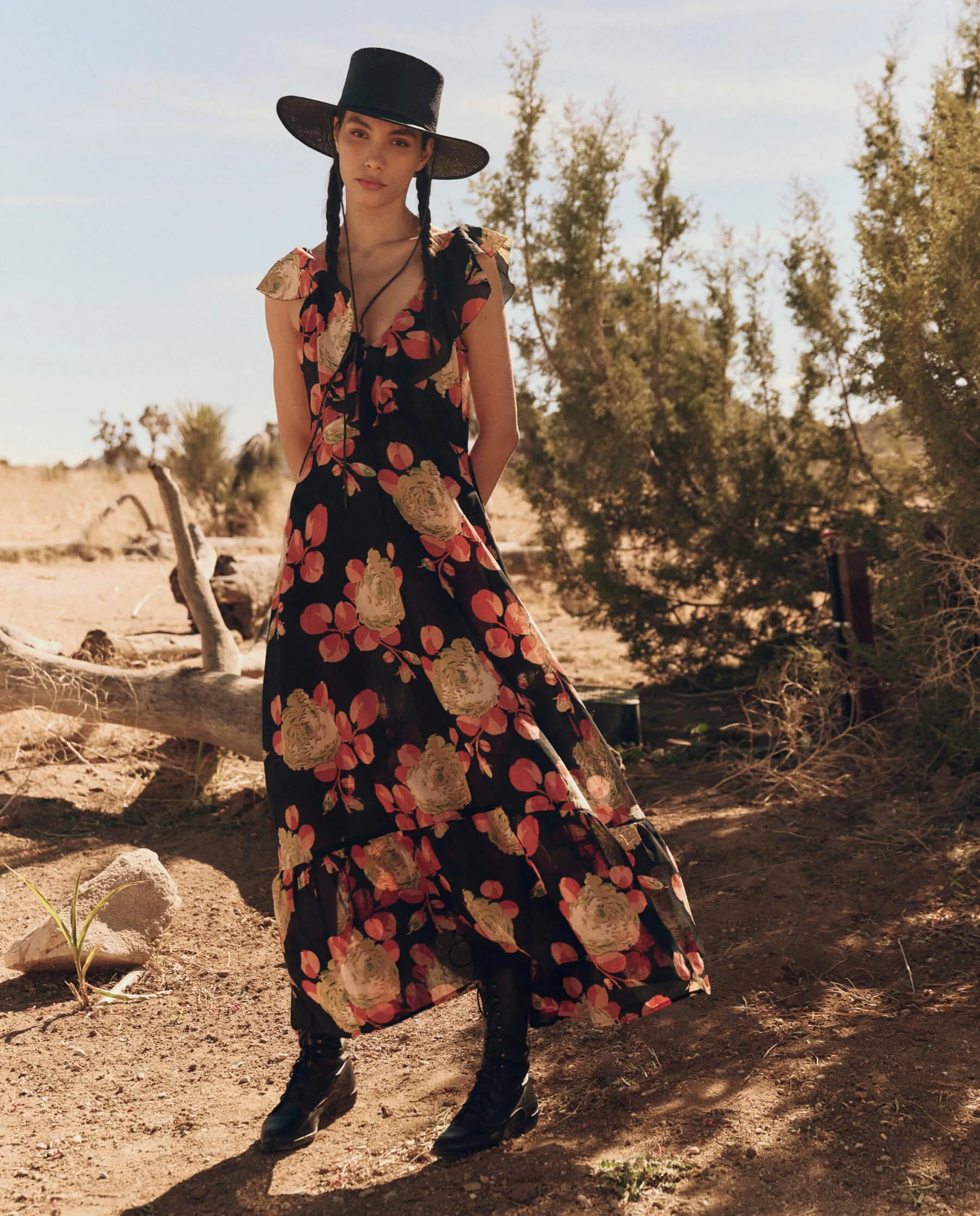 The Great Geranium Dress in Cabbage Rose Print