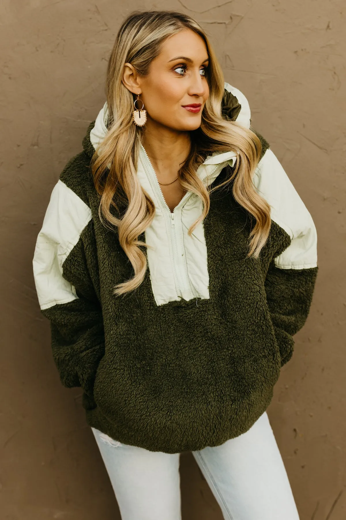 The Louie Hooded Sherpa Pullover Top  - FINAL SALE