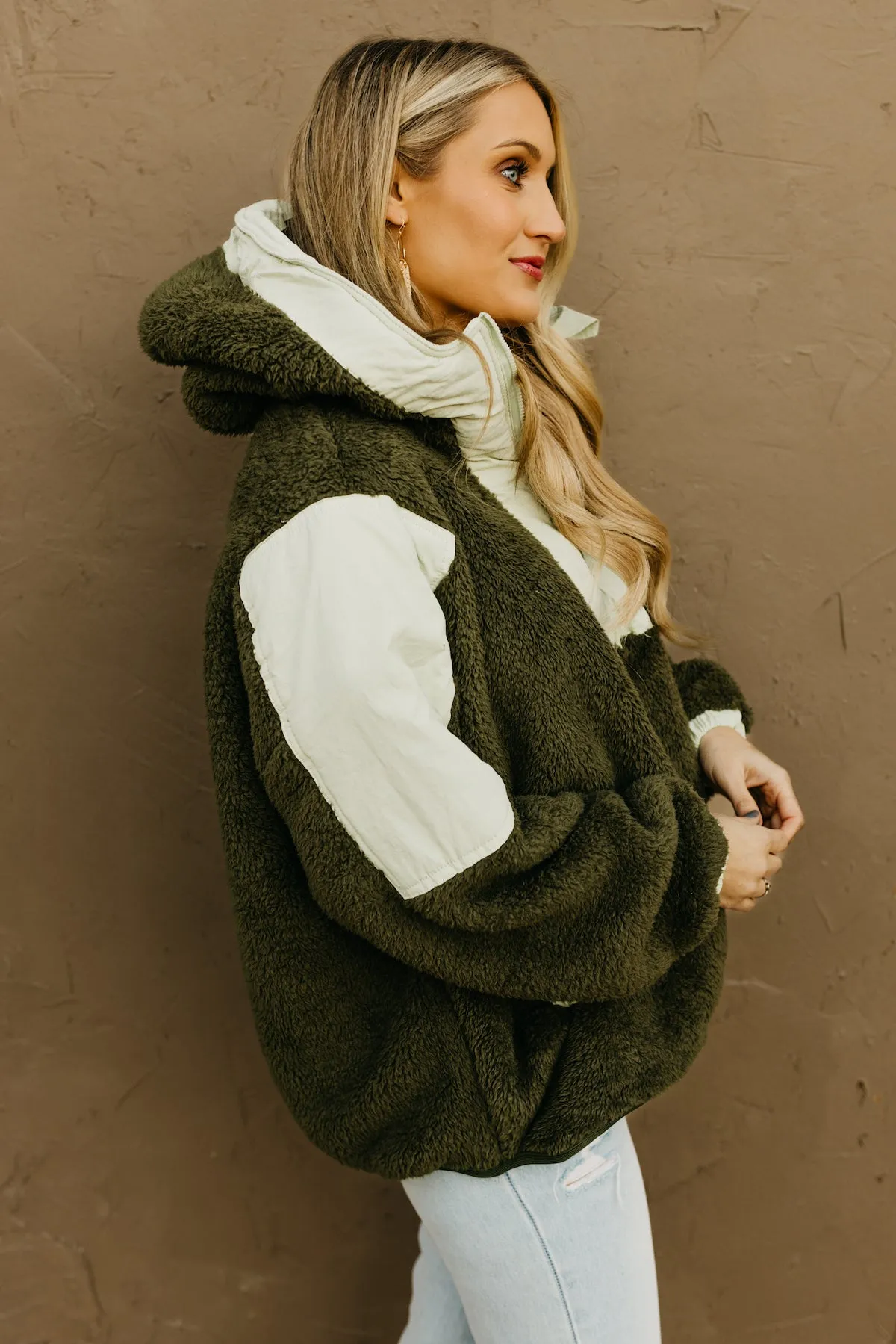 The Louie Hooded Sherpa Pullover Top  - FINAL SALE