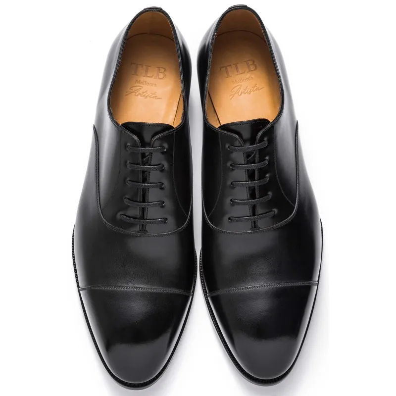 TLB Artista Black Plain Cap Toe Oxford