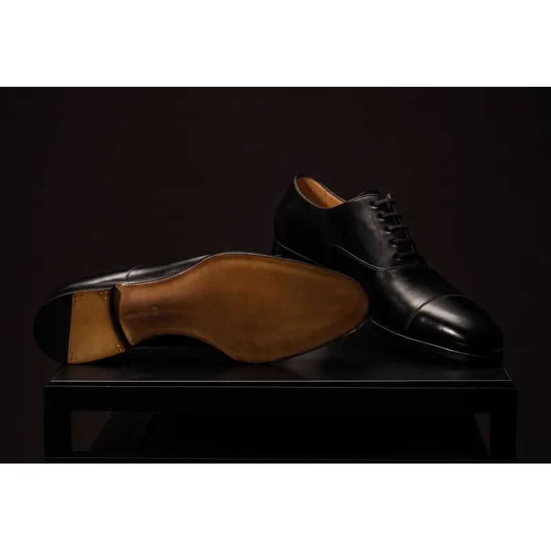 TLB Artista Black Plain Cap Toe Oxford