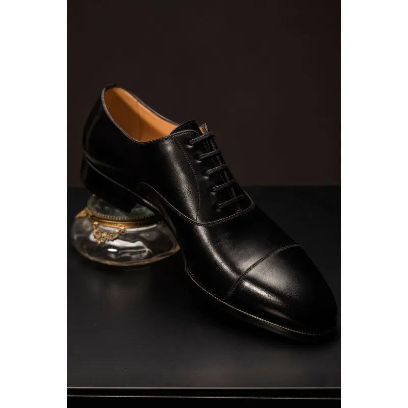 TLB Artista Black Plain Cap Toe Oxford