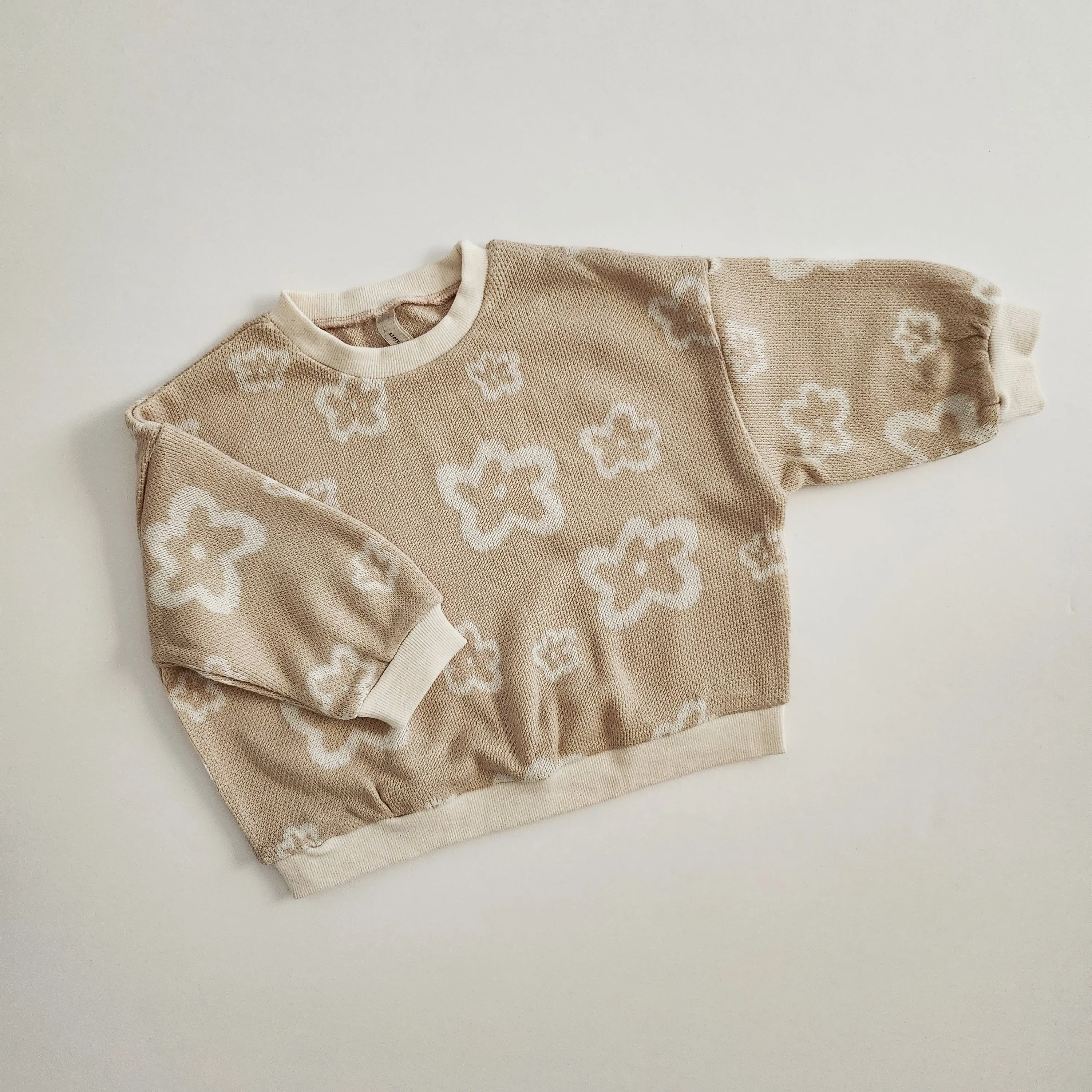 Toddler Daisy Jacquard Sweater Top (1-6y) -  Beige