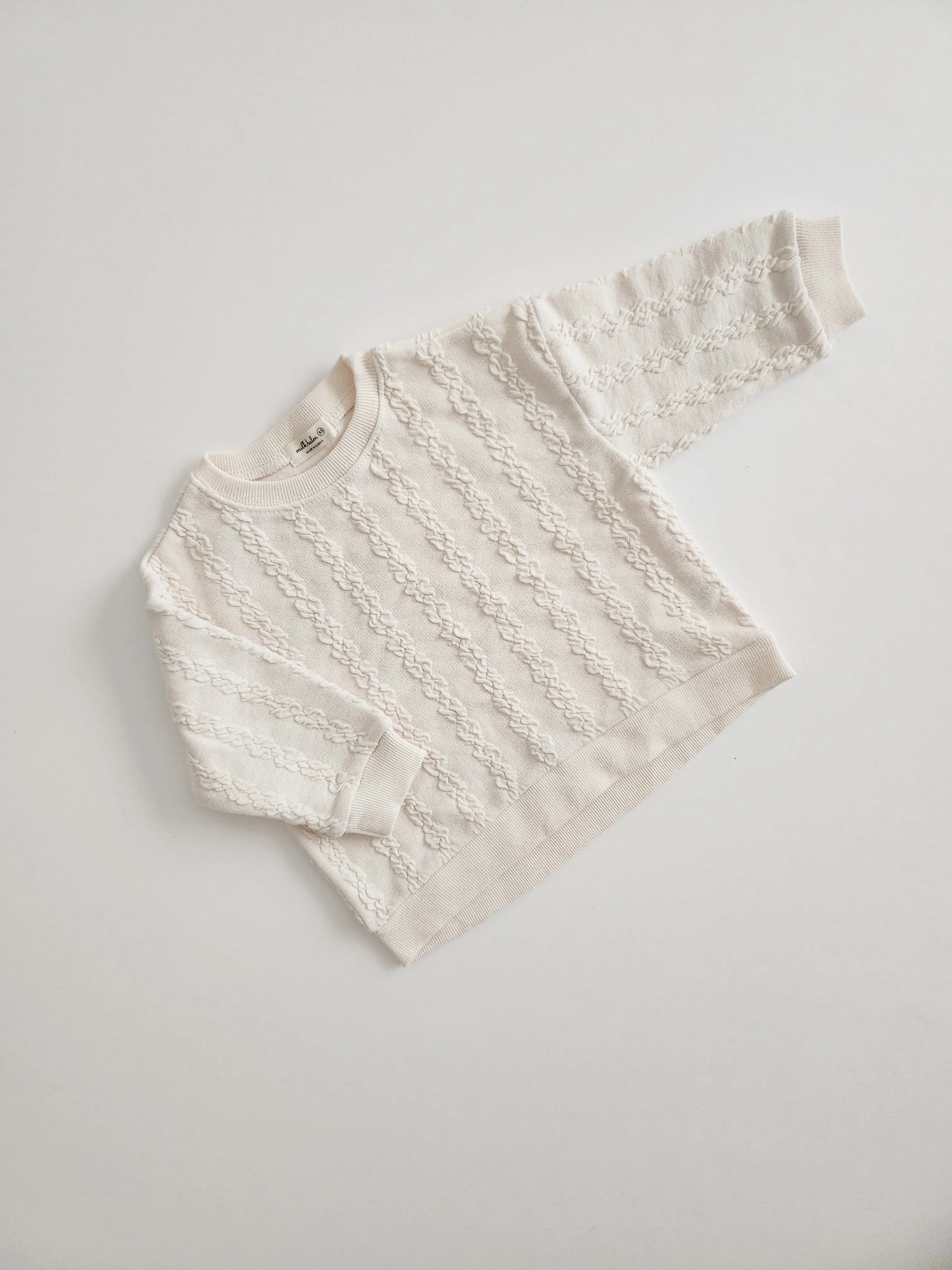 Toddler Milk Textured Knit Sweater (3m-5y)-2 Colors