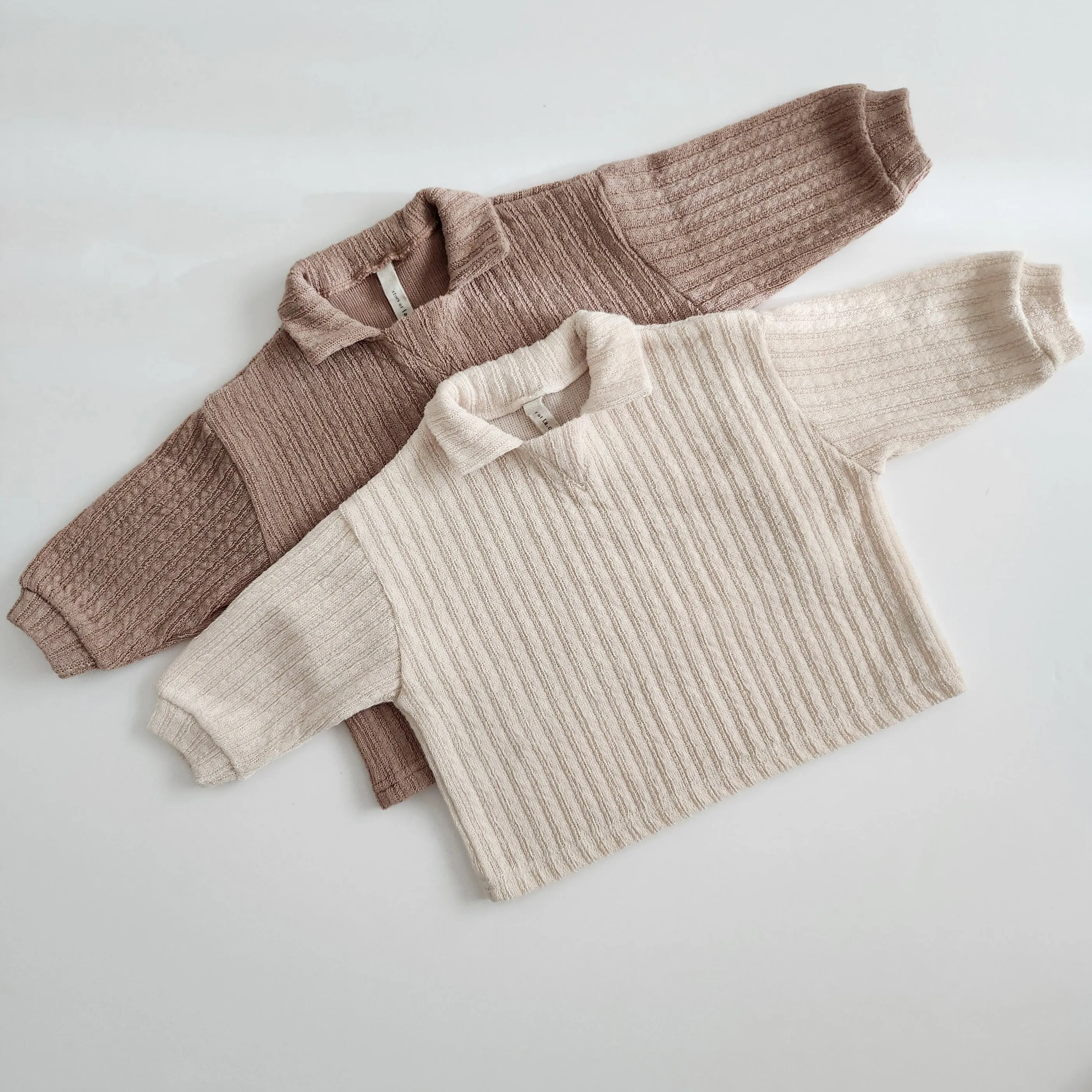 Toddler Rib-Knit Collar Sweater Top (1-6y) -  2 Colors