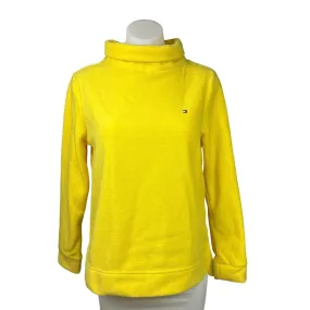 Tommy Hilfiger Womens Yellow Terry Fleece Turtleneck Long Sleeve Sweater Size S