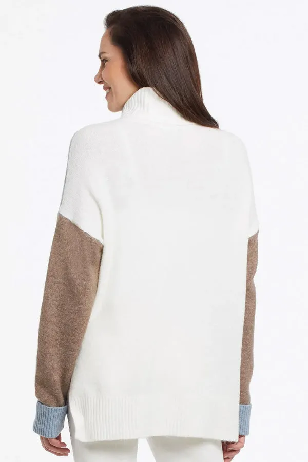 Tribal Color Block Turtleneck