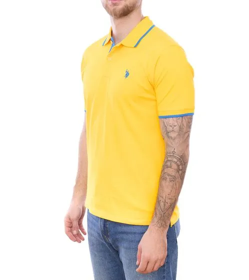 U.S. POLO ASSN. Men's polo shirt, basic shirt, cotton shirt, short-sleeved shirt, 197 63899 52520 112 yellow/blue