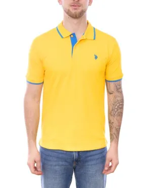 U.S. POLO ASSN. Men's polo shirt, basic shirt, cotton shirt, short-sleeved shirt, 197 63899 52520 112 yellow/blue