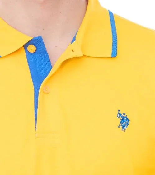 U.S. POLO ASSN. Men's polo shirt, basic shirt, cotton shirt, short-sleeved shirt, 197 63899 52520 112 yellow/blue