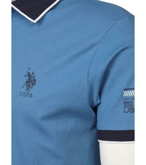 U.S. POLO ASSN. Short-sleeved polo shirt comfortable polo shirt for men with front print cotton shirt 197 65037 52520 138 Blue