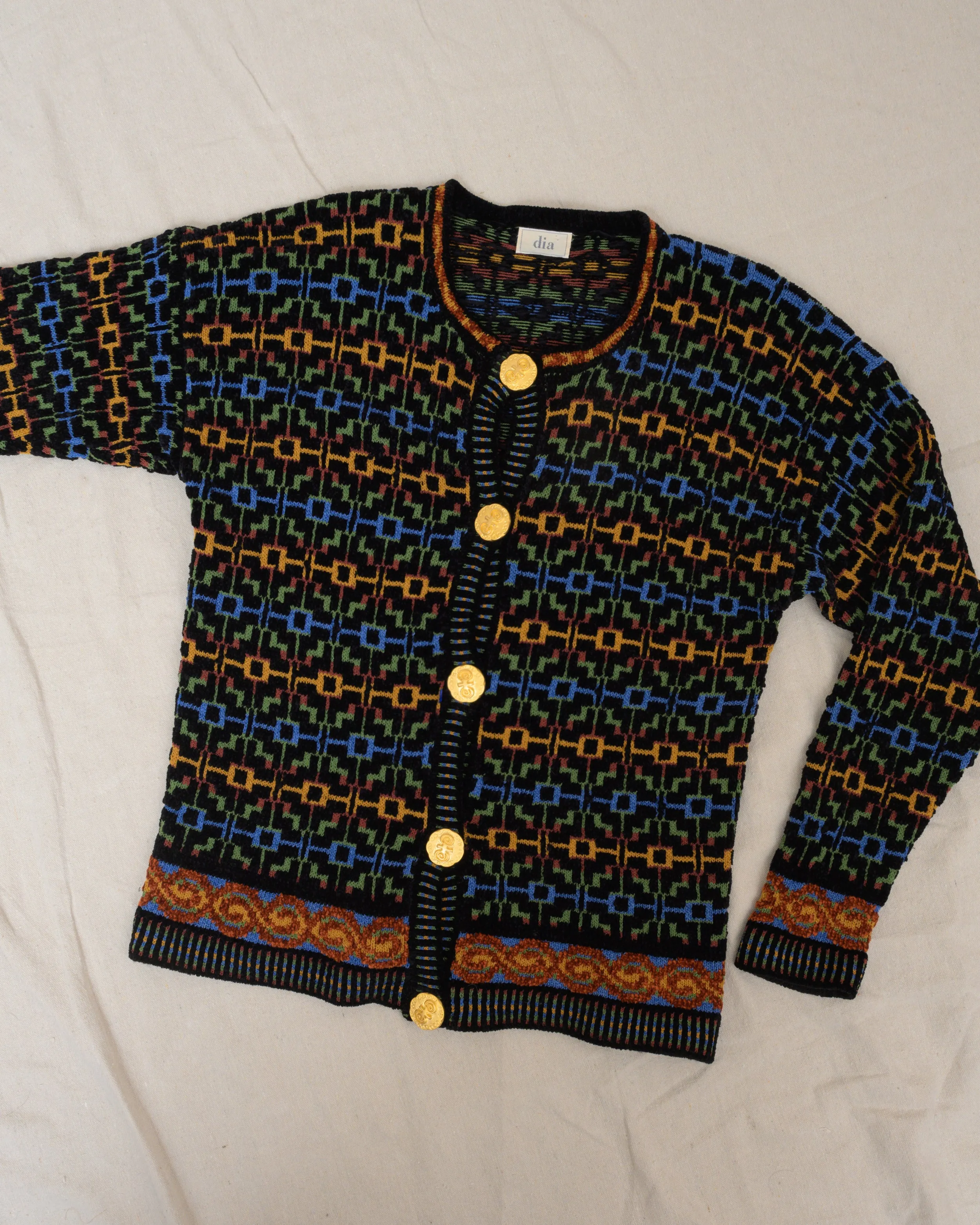 Vintage Geometric Cardigan (S/M)