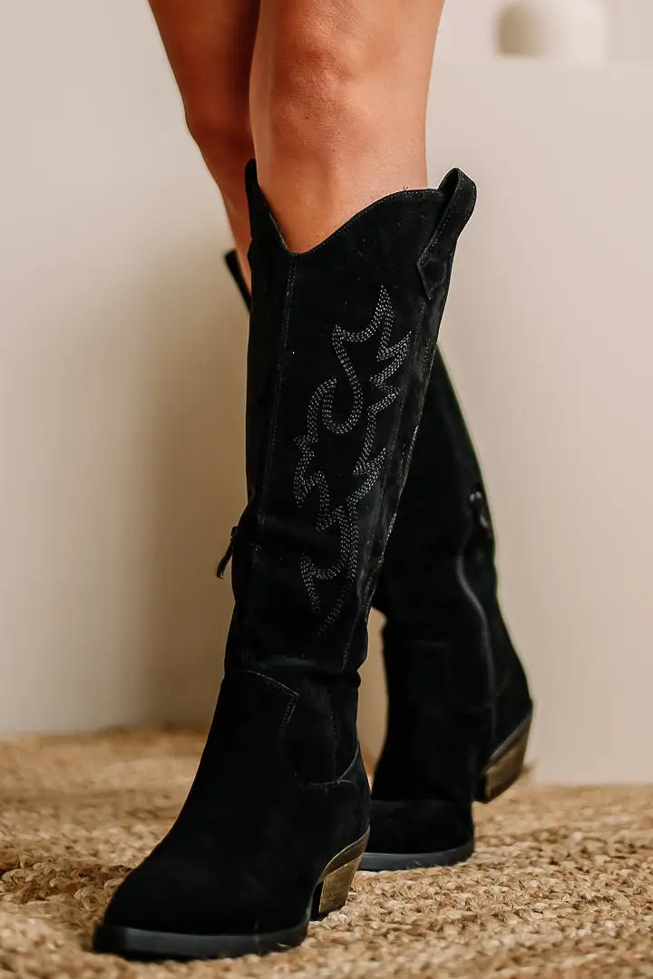 West Suede Boots | Black