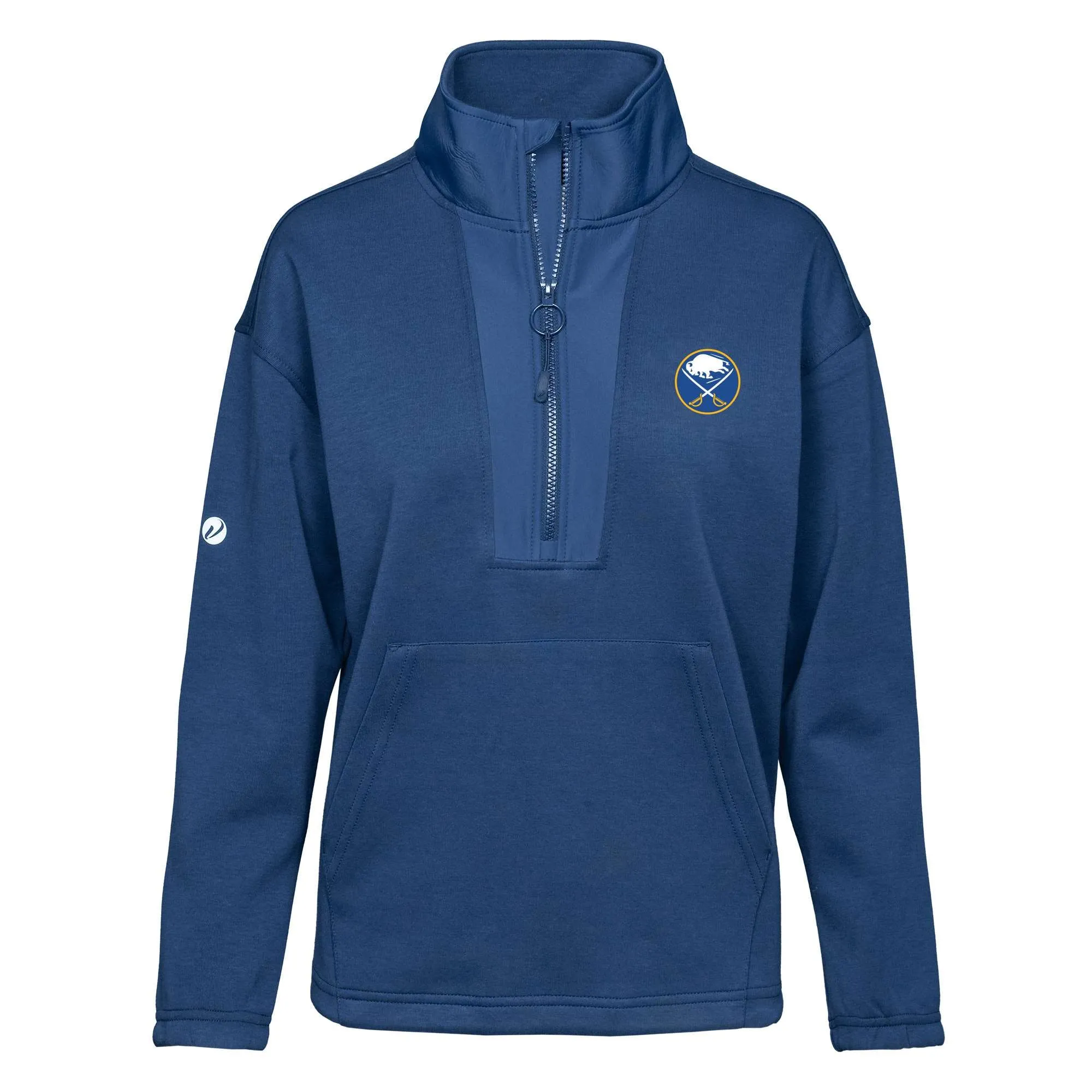 Women's Buffalo Sabres Levelwear Navy Await Quarter-Zip Pullover Top