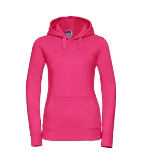 Womens/ladies authentic hoodie fuchsia Russell