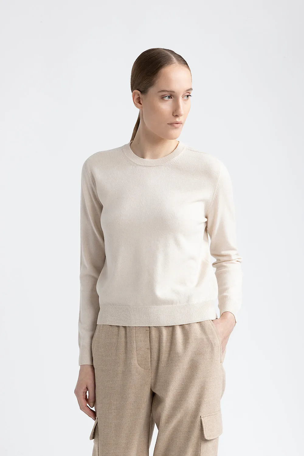 Wool, silk and cashmere sweater