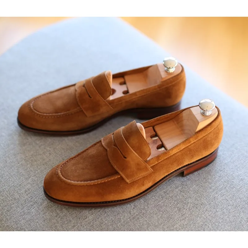 Yanko penny loafer light brown suede